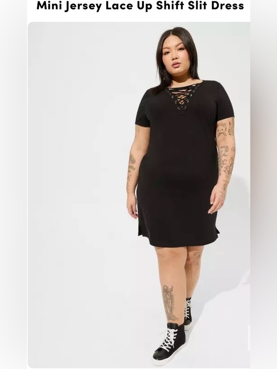 torrid Dresses & Skirts - Torrid Size 2 Jersey Lace Up Shift Mini Dress